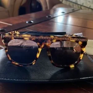 BRAND NEW-DISCONTINUED STELLA MCCARTNEY GOLD CHAIN AVANA-AVANA-BROWN SUNGLASSES Stella McCartney SC0065S Sunglasses | FREE Shipping - SOLD OUT main image 2